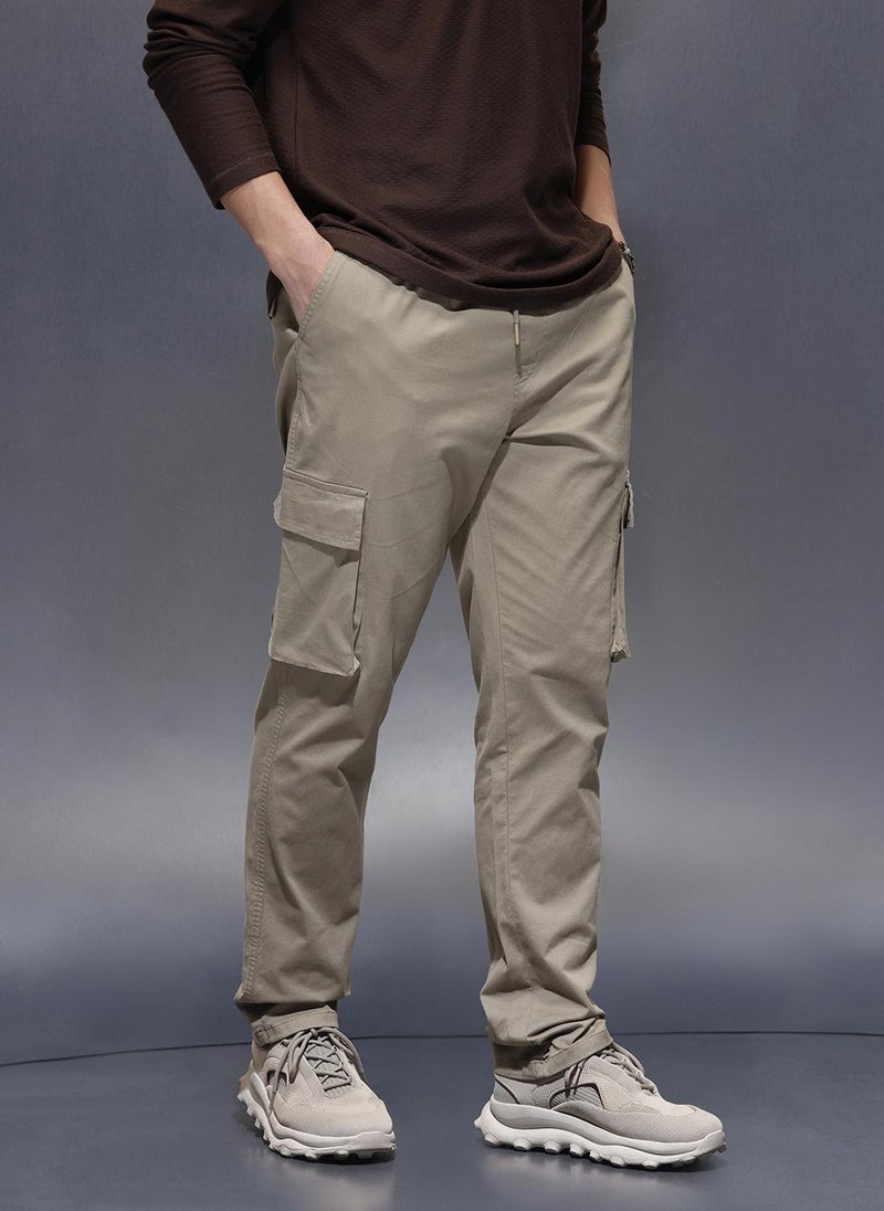 Wrogn Straight Fit Joggers  | Olive - Image 4